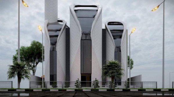 مخطط لمسجد خليل الوزير بعد أن يتم ترميمه 