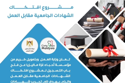 رابط التسجيل في مشروع افتكاك الشهادات الجامعية مقابل العمل