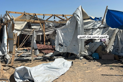 إصابات في قصف مسيرة إسرائيلية خيمة تؤي نازحين غربي مدينة خان يونس