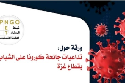 شبكة المنظمات تصدر ورقة موقف حول “تداعيات جائحة كورونا على الشباب بقطاع غزة”