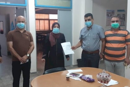 وفد من لجنة اللاجئين بحركة فتح  ساحة غزة يلتقي بمسؤول منطقة مخيم رفح في وكالة الغوث