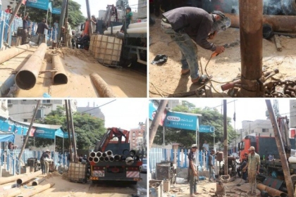 بلدية النصيرات تبدأ بحفر بئر مياه جديد بمنطقة مخيم 2