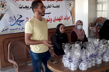 مجلس الشباب الفلسطيني بحركة فتح  ساحة غزة ينفذ مبادرة مولد الهدى ونور الرسالة في محافظة رفح