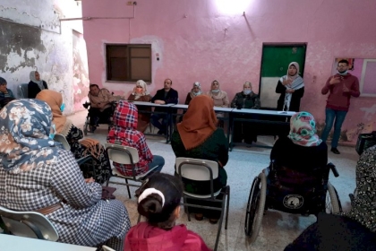 مجلس المرأة بمحافظة رفح يعقد لقاء حول ( العنف ضد المرأة وواقع النساء  ذوات الإعاقة والعنف الممارس بحقهم)