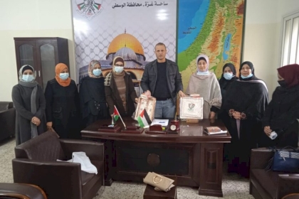 لجنة المرأة العاملة بحركة فتح تلتقي أمين سر محافظة الوسطى