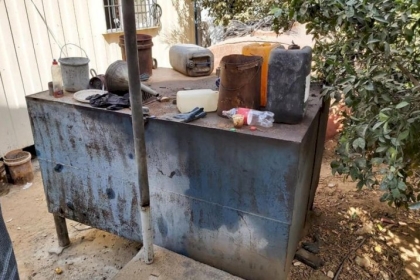 بالصور..ضبط مخزن وقود غير نظامي شمال  قطاع غزة