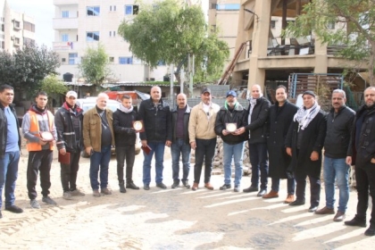 مجلس العمال بحركة فتح يكرم إدارة وعاملين قسم الطوارئ في بلدية غزة