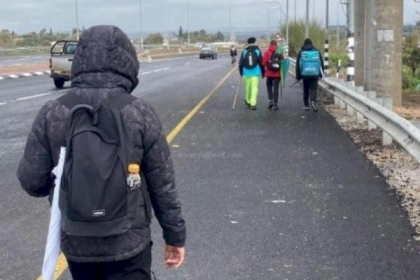 مسيرة فلسطينية راجلة من حيفا تصل المسجد الأقصى