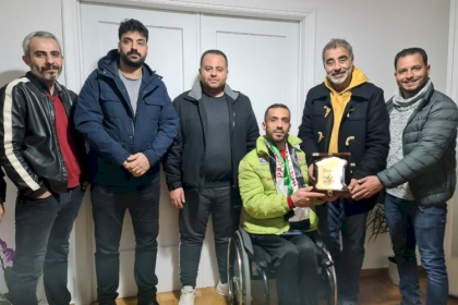 تيار الإصلاح الديمقراطي في قبرص يزور اللاعب الفلسطيني فادي الديب