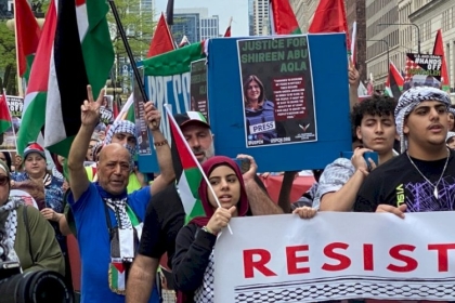 الآلاف يتظاهرون في مدن أميركية إحياء لذكرى النكبة وطلبا للعدالة للشهيدة أبو عاقلة