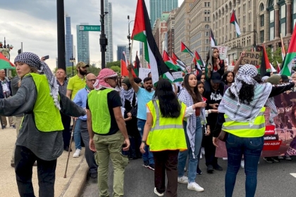 الجالية الفلسطينية في شيكاغو تحيي ذكرى النكبة وتندد بإغتيال شيرين أبو عاقلة