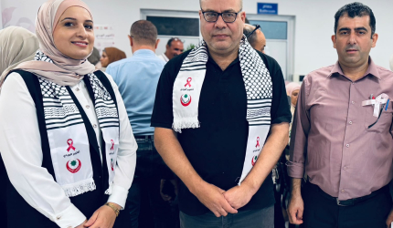 لجنة الصحة بتيار الإصلاح الديمقراطي في حركة فتح بساحة غزة، تشارك في افتتاح فعاليات أكتوبر الوردي بوزارة الصحة