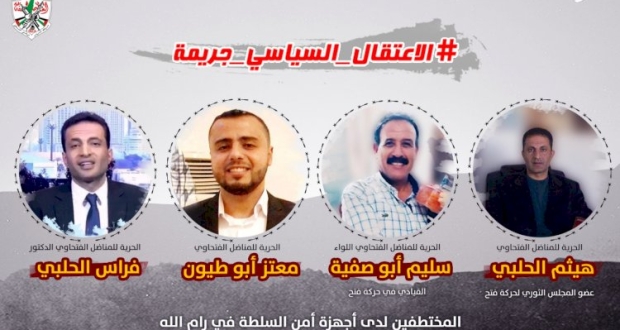 انفوجراف: صور للمعتقلين سياسياً لدى أمن السلطة الفلسطينية في الضفة الغربية 