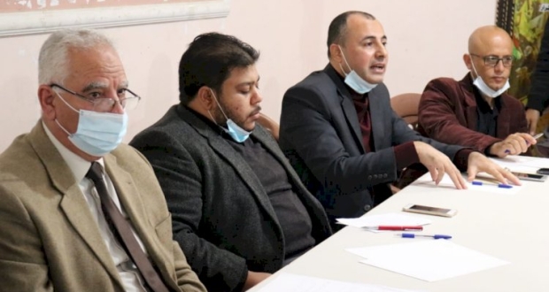 جانب من ورشة عمل دعت لها لجنة العلاقات الوطنية بحركة فتح ساحة غزة 