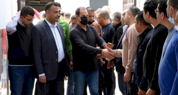 غزة: القيادي ماهر مقداد أثناء استقباله بمحافظة غزة