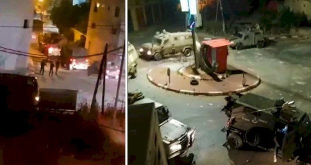 صورتان من اقتحام قوات الاحتلال الإسرائيلي بلدة يعبد جنوب غرب جنين